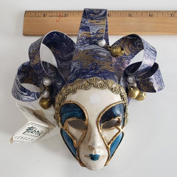 Fabris Venezia Small Jester Mask, with Tag, Made in Italy - Picture 6 of 8